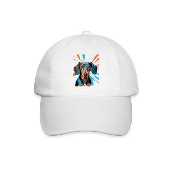 PopArt Teckel Couleur Douche - Casquette classique - blanc/blanc - Devant