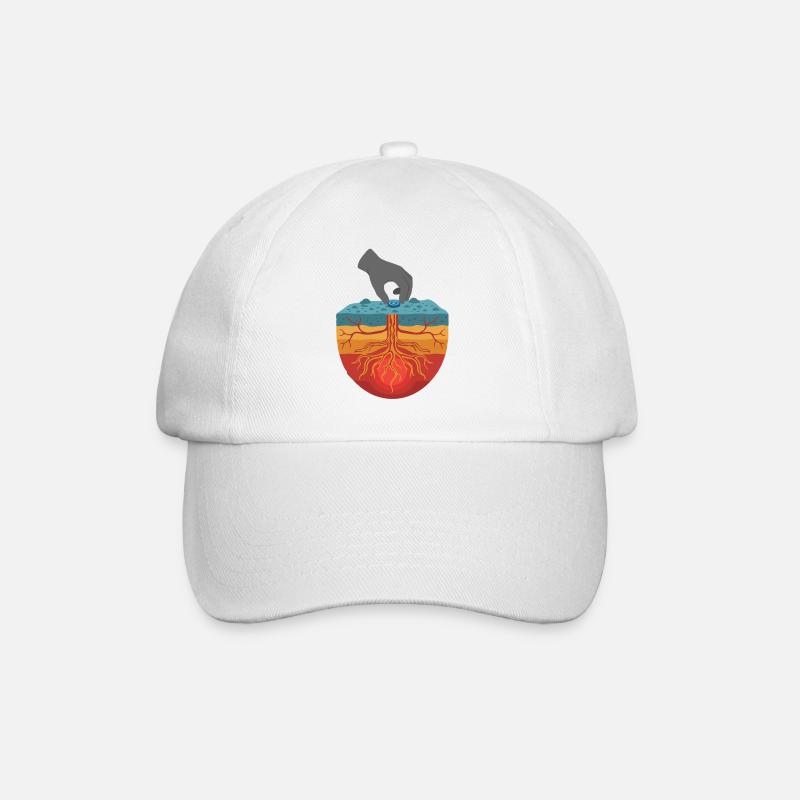 Technologie géothermique - Chercheur de chaleur terrestre - Casquette classique - blanc/blanc