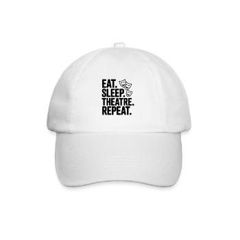 Eat Sleep Theatre Repeat - Baseballkappe - Weiß/Weiß - Vorne