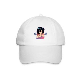 Sad Waifu Anime Girl Kawaii Otaku Anime Waifu - Baseballkappe - Weiß/Weiß - Vorne