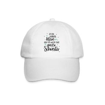 I'm little but I'm going to be big sister soon - Baseball Cap - white/white - Front