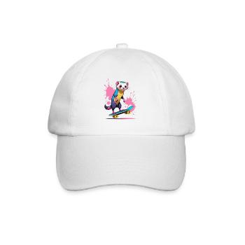 Buntes Skateferret Farbspritzer - Baseballkappe - Weiß/Weiß - Vorne