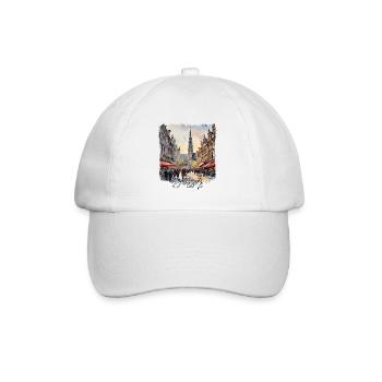 Watercolor of Brussels, Brussels Belgium - Baseball Cap - white/white - Front