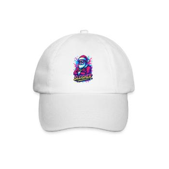 Sleigher – Lustiger Neon-Santa Weihnachtsmann - Baseballkappe - Weiß/Weiß - Vorne