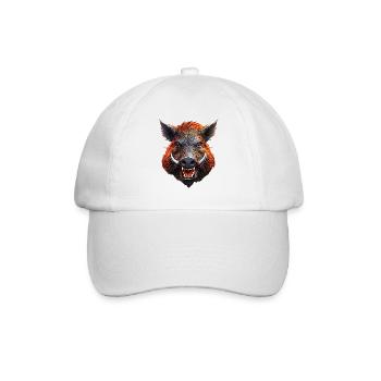 Keiler-Wildschwein - Baseballkappe - Weiß/Weiß - Vorne