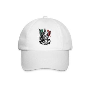 Cat Legionnaire with Italian Flag - Baseball Cap - white/white - Front