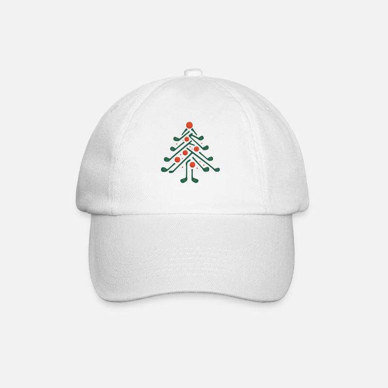 Weihnachten Golf Baum Golfen Urlaub Spaß - Baseballkappe - Weiß/Weiß