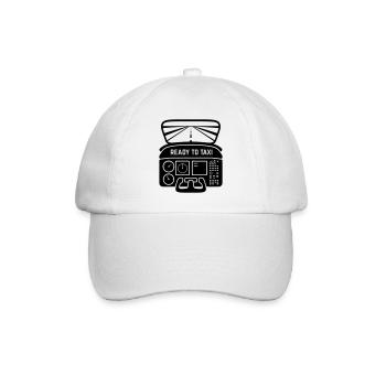 Silhouette d’avion volant de cockpit prêt à rouler - Casquette classique - blanc/blanc - Devant