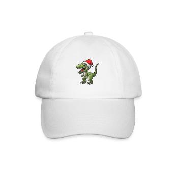 Dinosaure T-Rex Noël - Casquette classique - blanc/blanc - Devant