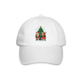 Dabbing Père Noël et Mère Noël Chemise Sapin de Noël - Casquette classique - blanc/blanc - Devant