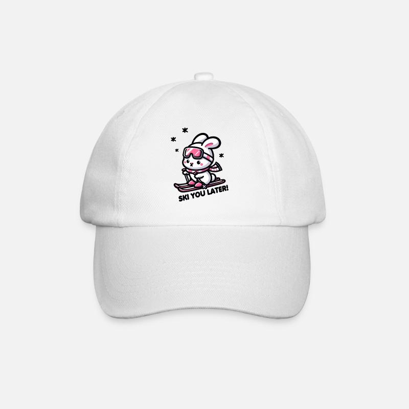 Mignon lapin ski vous plus tard rose lunettes de ski neige - Casquette classique - blanc/blanc