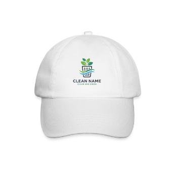 Öko-Pflanze im Korb-Logo - Baseballkappe - Weiß/Weiß - Vorne