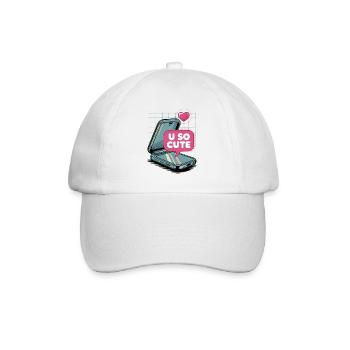 U So Cute Pop Art Handy - Baseballkappe - Weiß/Weiß - Vorne