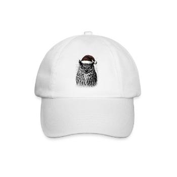 Tired Christmas Owl - Baseball Cap - white/white - Front