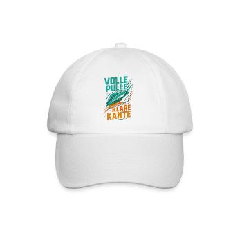 Volle Pulle Klare Kante Biker Shirt - Baseballkappe - Weiß/Weiß - Vorne