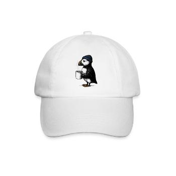 Kaffee Puffin - Baseballkappe - Weiß/Weiß - Vorne