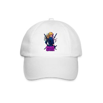 Chaos Queen Kämpferin Zweikampf Samurai Motiv - Baseballkappe - Weiß/Weiß - Vorne