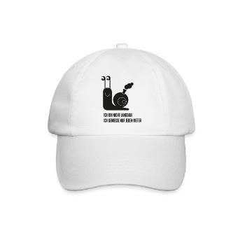 Snail with funny saying - Baseball Cap - white/white - Front