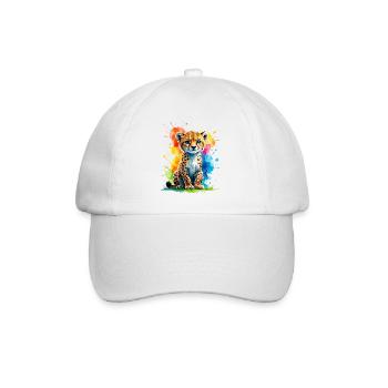 Éclaboussure colorée de petit guépard - Casquette classique - blanc/blanc - Devant