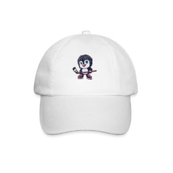 Joueur de hockey sur glace Penguin Sympa Cartoon Fun - Casquette classique - blanc/blanc - Devant