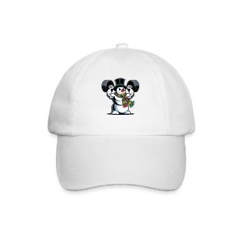 Strong Snowman Weightlifting Fitness Winter - Baseball Cap - white/white - Front