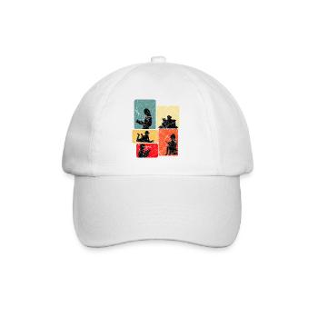 Reading silhouettes in color block design - Baseball Cap - white/white - Front