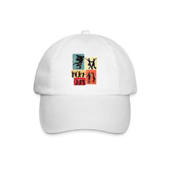 Silhouettes de danse dans un bloc rétro - Casquette classique - blanc/blanc - Devant