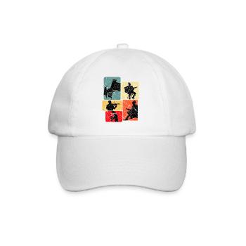 Music Silhouettes Collage - Baseball Cap - white/white - Front