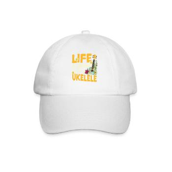 Hawaiian Ukulele Uke Life Is - Baseball Cap - white/white - Front