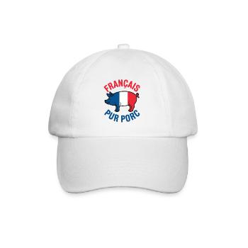 Français Pur Porc Design Humoristique - Casquette classique - blanc/blanc - Devant
