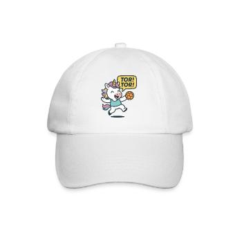 Einhorn Handball Tor Tor, Jubelkind Motiv - Baseballkappe - Weiß/Weiß - Vorne