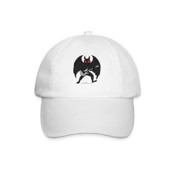 Mothman Rock Guitar Cryptid - Baseballkappe - Weiß/Weiß - Vorne