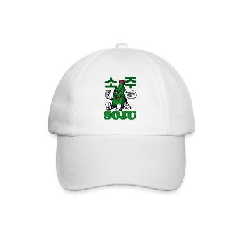 Soju Cartoon Bottle | Korean liquor - Baseball Cap - white/white - Front