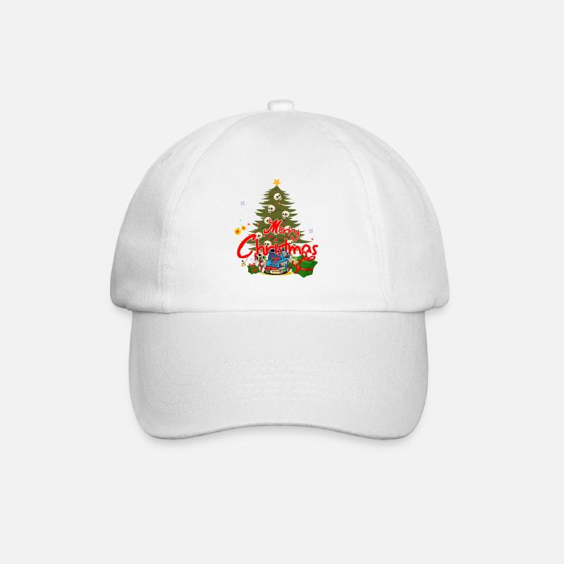 Totenkopf Weihnachten und Geschenke - Baseballkappe - Weiß/Weiß