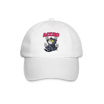 Chat ACCRO Humour Design Cartoon Mignon Cadeau - Casquette classique - blanc/blanc - Devant