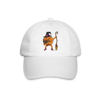 Dabbing Basketball Witch Lustiges Halloween-Sport-Fa - Baseballkappe - Weiß/Weiß - Vorne