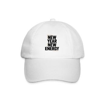 New Year Energy Typography - Baseball Cap - white/white - Front