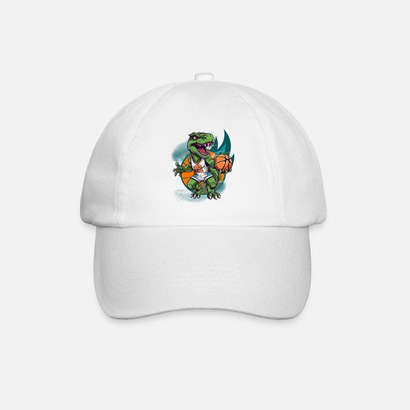 Joueur de basket-ball Dinosaur T-Rex - Casquette classique - blanc/blanc