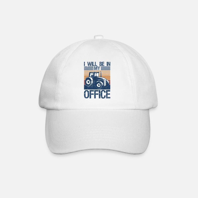 I will be in my office tractor driver farmer dad - Baseball Cap - white/white