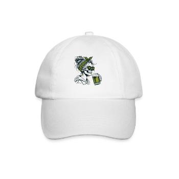 Squelette de trèfle avec bière, Saint Patrick drôle - Casquette classique - blanc/blanc - Devant