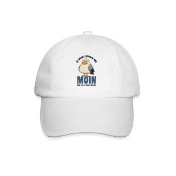 Möwe - Es heißt einfach nur Moin - Spruch - Baseballkappe - Weiß/Weiß - Vorne
