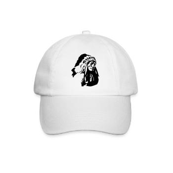 Indianer - Baseballkappe - Weiß/Weiß - Vorne