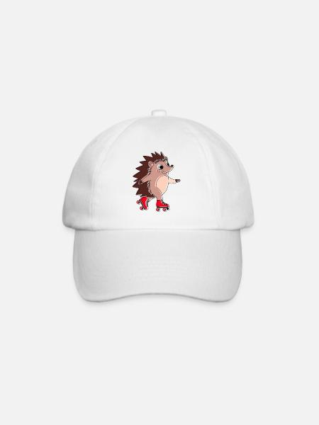 Hedgehog on rollerblades - Niglo on rollerblades - Baseball Cap - white/white