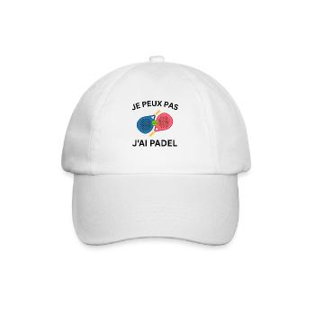 Ich kann kein Padel haben - Baseballkappe - Weiß/Weiß - Vorne