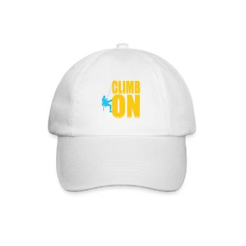 Climb On Rock Climbing Silhouette Sports Design - Baseballkappe - Weiß/Weiß - Vorne