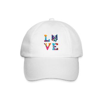 Berger allemand Love Art Coloré de chien Maman et Papa Cadeau - Casquette classique - blanc/blanc - Devant