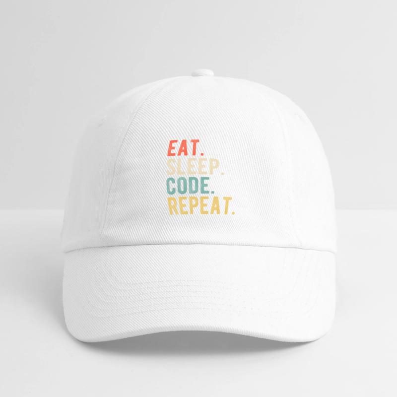 Eat Sleep Code Repeat Programmer Nerd Retro Baseball Cap