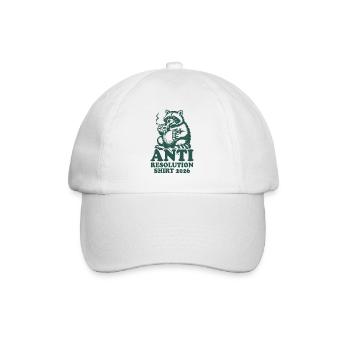 Waschbär | Anti gute Vorsätze 2026 - Baseballkappe - Weiß/Weiß - Vorne