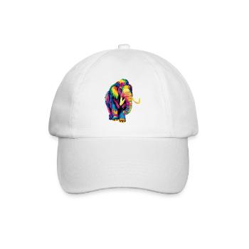Mammut Wollhaarmammut Eiszeit Mammuts Süßes Mammut - Baseballkappe - Weiß/Weiß - Vorne