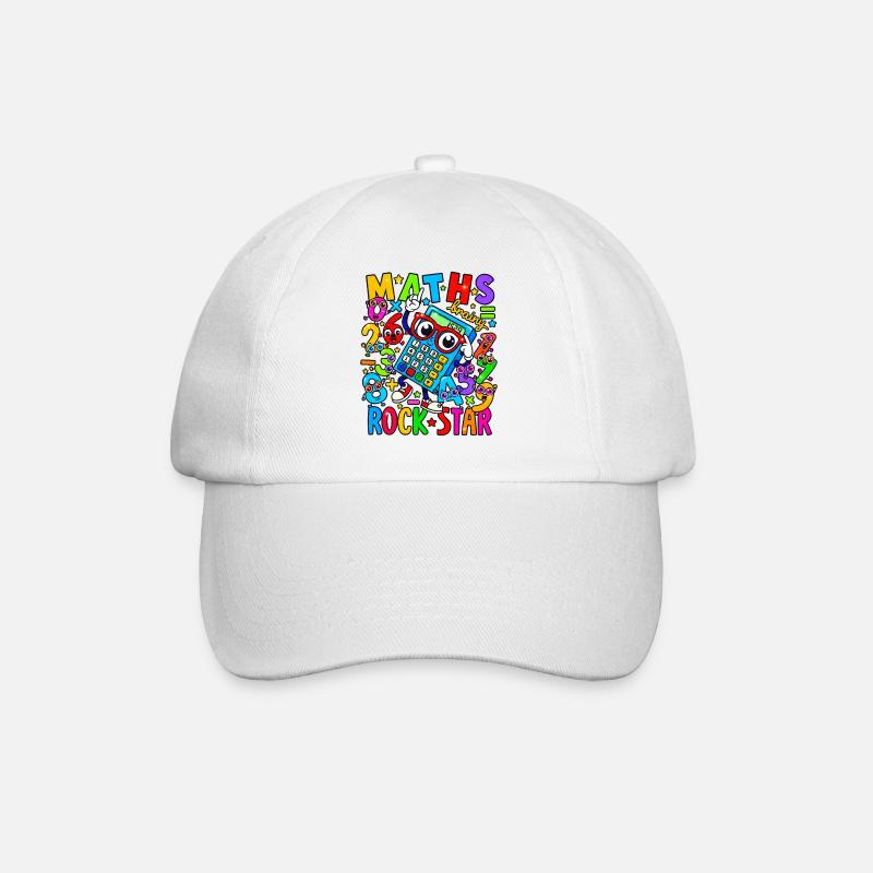 Math Rock Star Calculator Neon - Baseball Cap - white/white